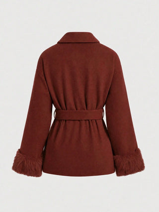 Wool Blend Long Sleeve Coat