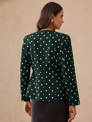 Cinched Waist Long Sleeve Fitted Women Blazer