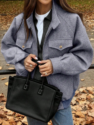 Vintage Stand Collar Slim Fit Coat