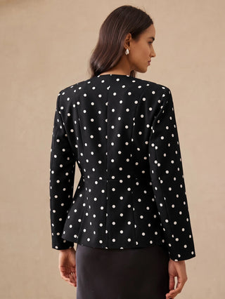 Cinched Waist Long Sleeve Fitted Women Blazer