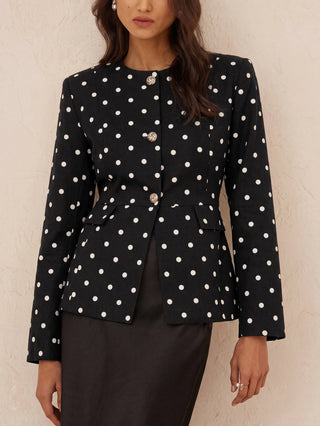 Cinched Waist Long Sleeve Fitted Women Blazer
