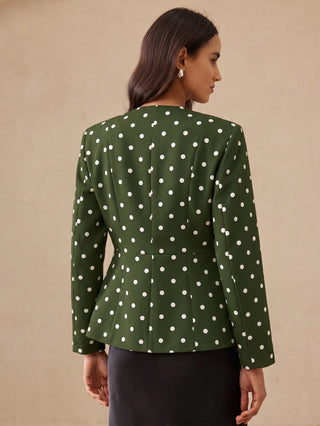 Cinched Waist Long Sleeve Fitted Women Blazer