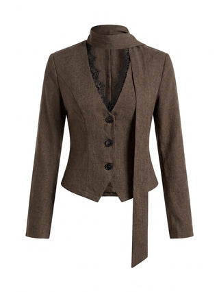 Lace Trim Blazer