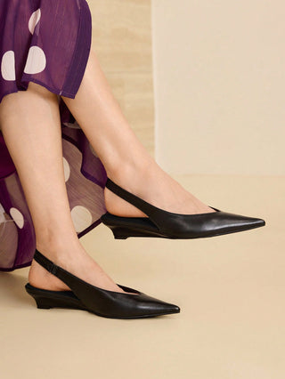 MOTF PREMIUM POINT TOE SLINGBACK FLATS