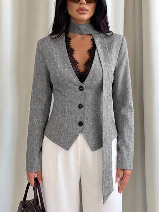 Lace Trim Blazer