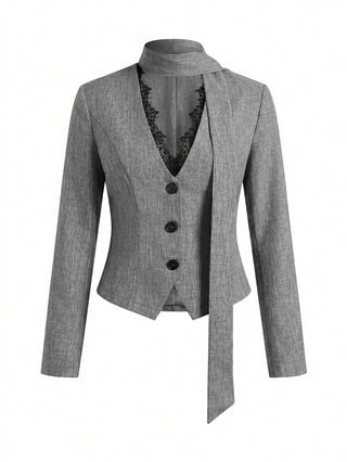 Lace Trim Blazer