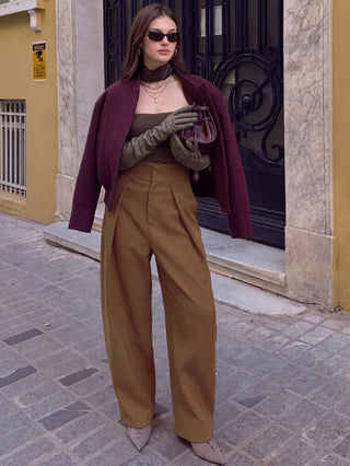 Pleated Loose Travel Pants