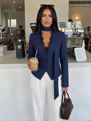 Lace Trim Blazer