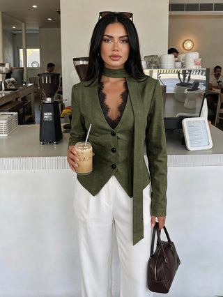 Lace Trim Blazer