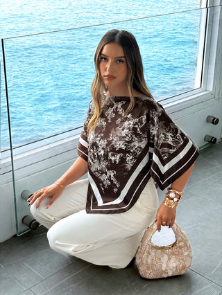 Boat Neck Scarf Top