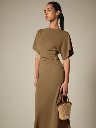 Midi Dress With Dolman Sleeves