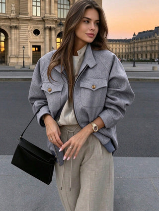 Vintage Stand Collar Slim Fit Coat