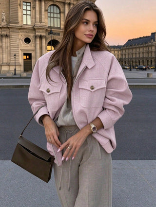 Vintage Stand Collar Slim Fit Coat