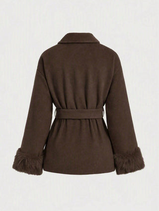 Wool Blend Long Sleeve Coat