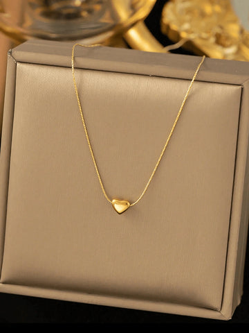1PC Delicate And Elegant Heart-Shaped Pendant Design Necklace
