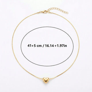 1PC Delicate And Elegant Heart-Shaped Pendant Design Necklace