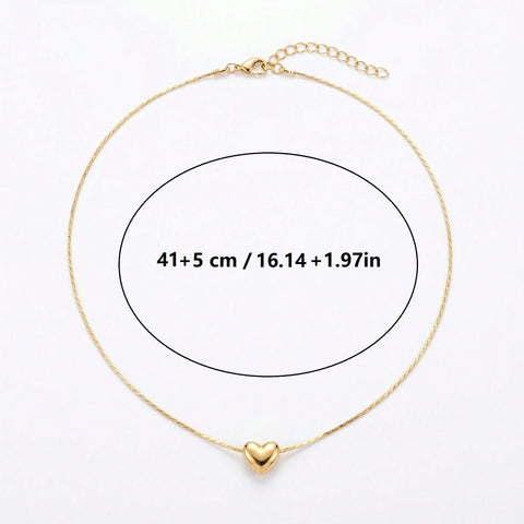 1PC Delicate And Elegant Heart-Shaped Pendant Design Necklace