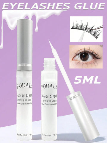 1 PC 5ml Waterproof Super Strong Hold False Eyelash Adhesive with Gentle Formula and Brush Tip Applicator -