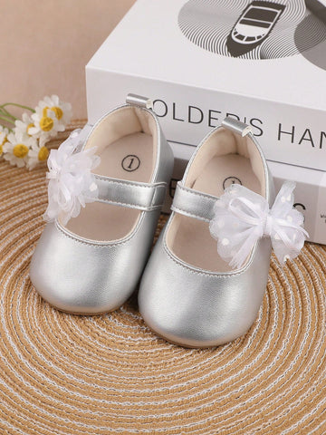 1 Pair Girls Butterfly Flower PU Hook And Loop Design Flat Casual Princess Shoes