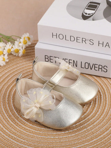 1 Pair Girls Butterfly Flower PU Hook And Loop Design Flat Casual Princess Shoes