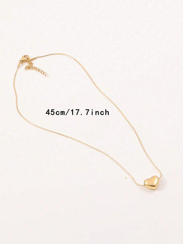 1 Pc Delicate And Elegant Heart-Shaped Pendant Design Necklace