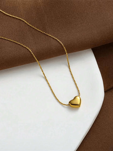 1 Pc Delicate And Elegant Heart-Shaped Pendant Design Necklace