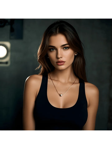 1 Pc Delicate And Elegant Heart-Shaped Pendant Design Necklace