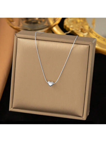 1 Pc Delicate And Elegant Heart-Shaped Pendant Design Necklace