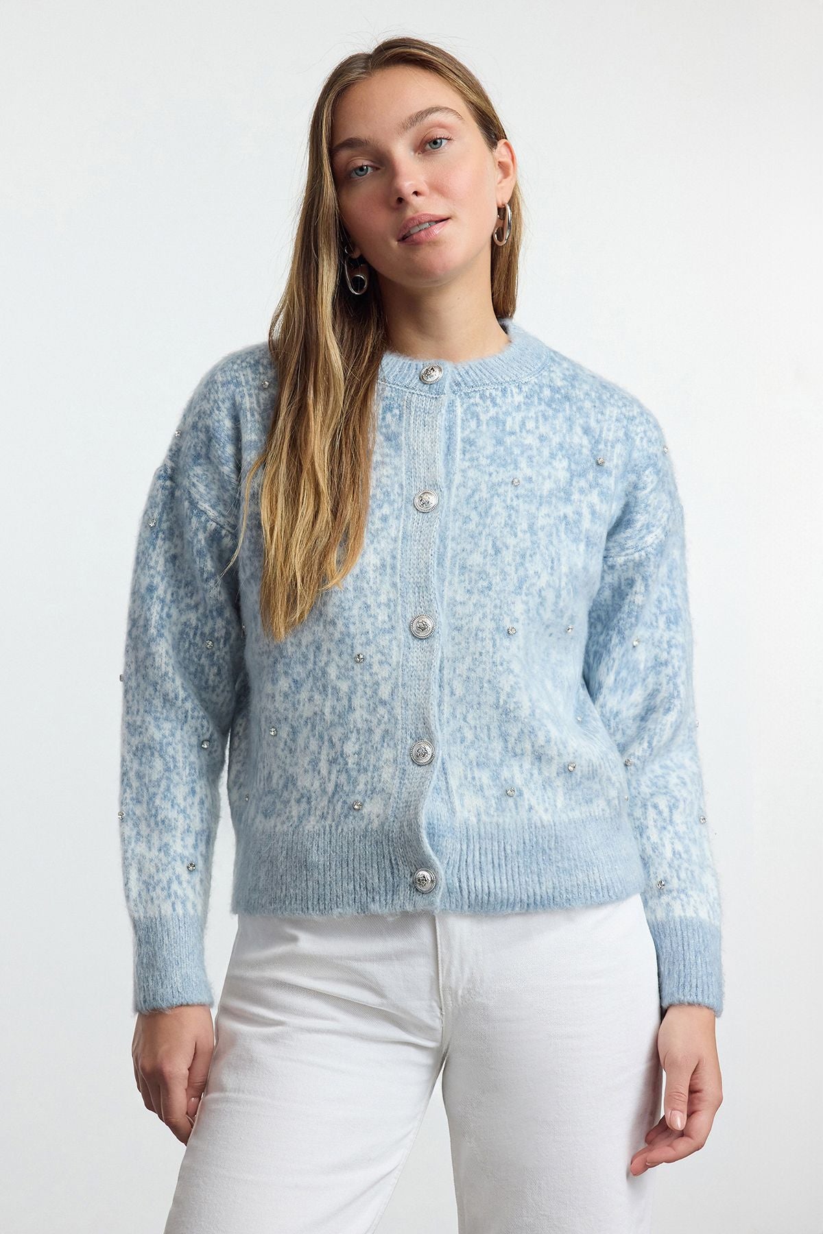 Patterned Soft Knitwear Cardigan