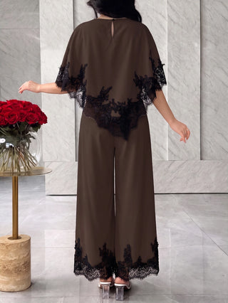 Asymmetric Hem Blouse And Wide Leg Pants