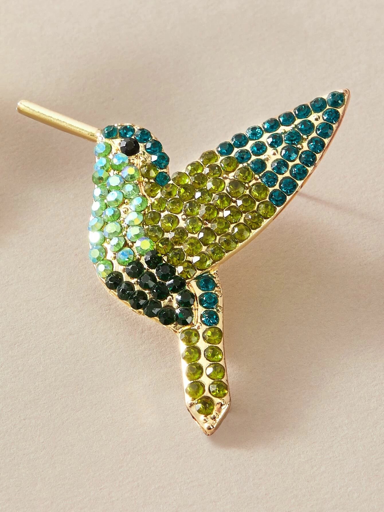 1pair Small Bird Shaped Rhinestone Earrings For Women, Cute Animal Design Fun Earrings