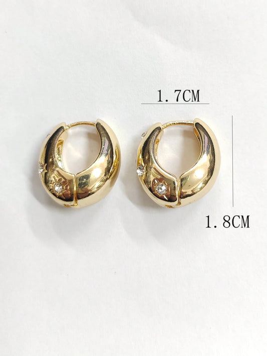 1pair Fashion Rhinestone Decor Earrings
