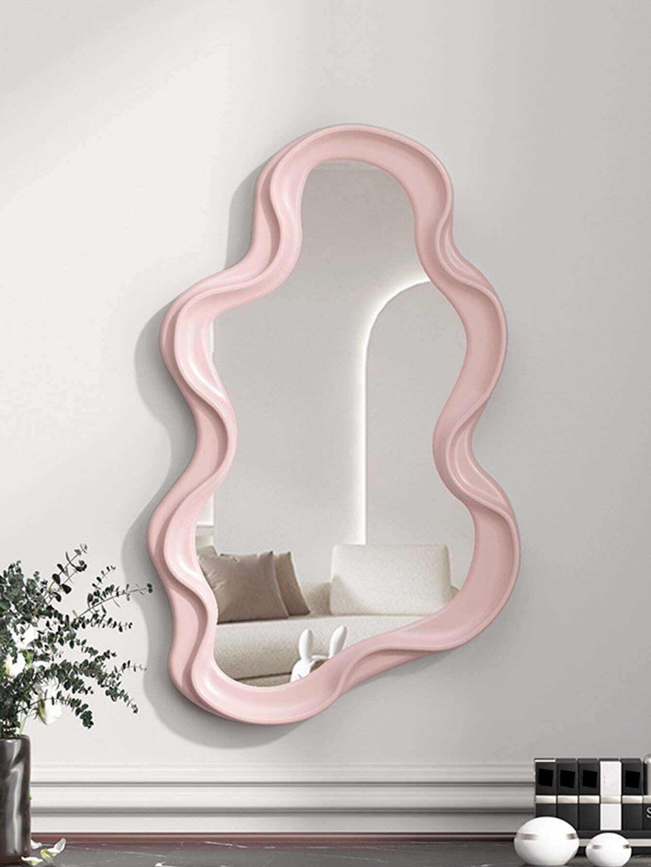 1pc Cloud Shaped Simple Wall-mounted Or Tabletop Irregular Makeup Mirror & Dressing Mirror & Decorative Mirror