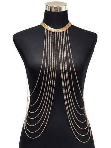 1pc Fashion Iron Alloy Layered Body Chain For Women For Daily Life