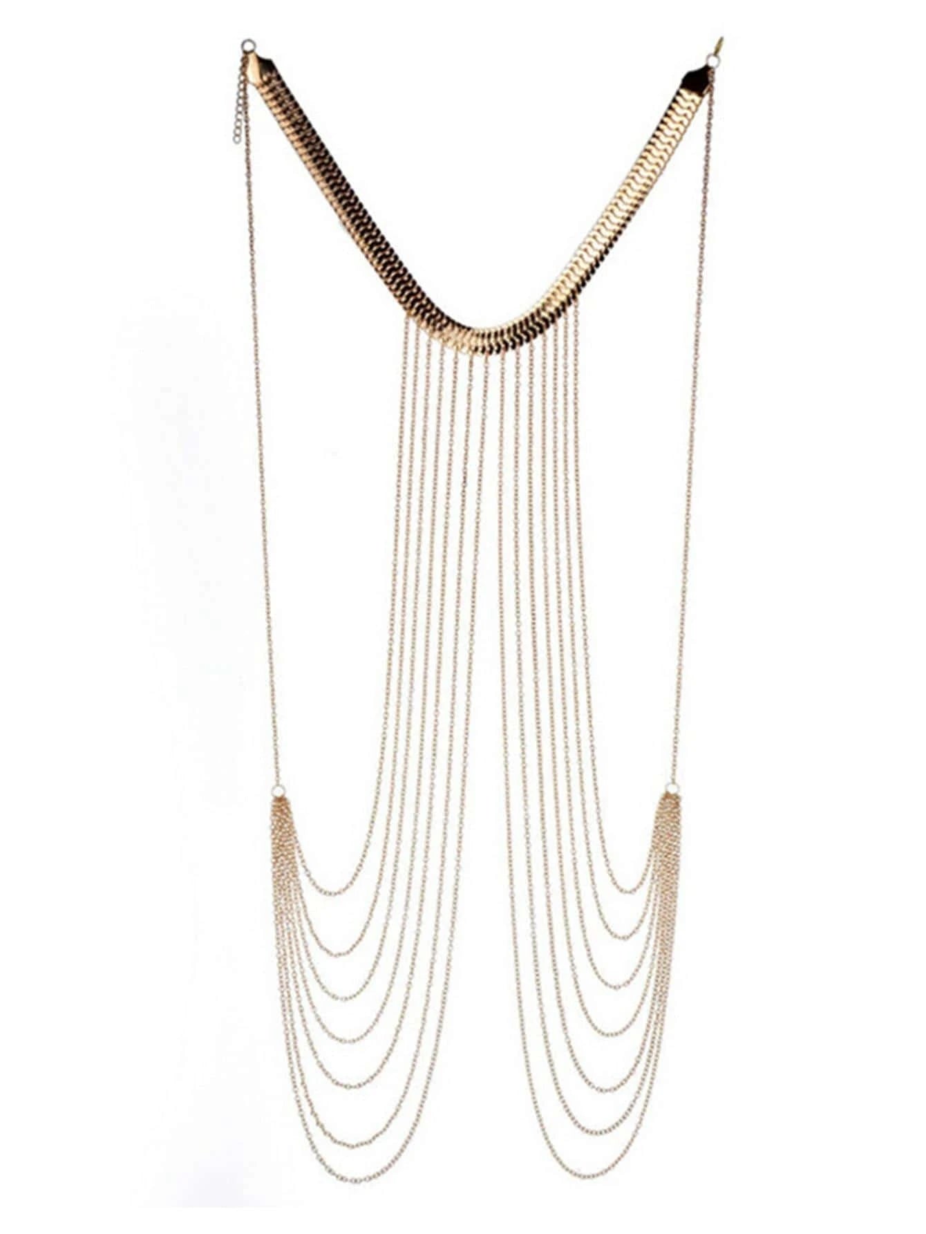 1pc Fashion Iron Alloy Layered Body Chain For Women For Daily Life