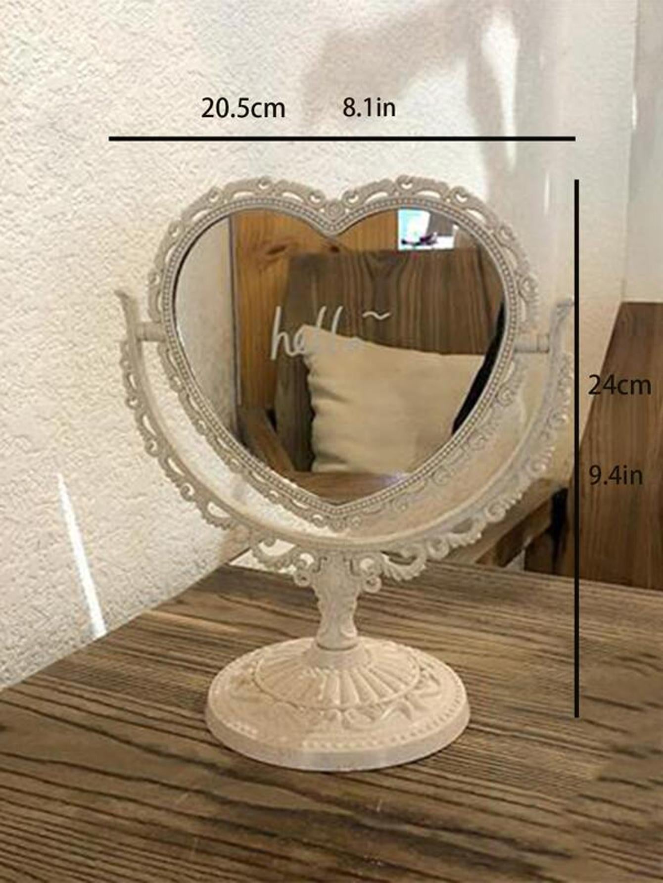 1pc Heart Shaped Mirror Design Decorative Object