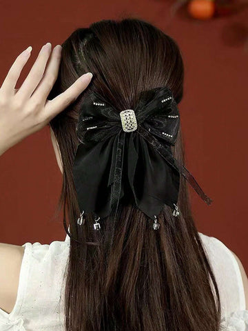 1pc Women's Exquisite Hair Accessory - Butterfly Shaped Hair Clip With Tassel