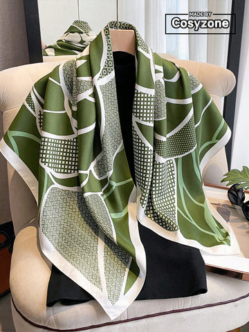 1pc Women's 90D Twill Elegant Minimalist Printed Scarf