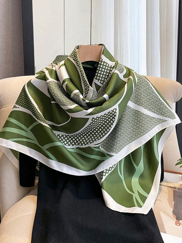 1pc Women's 90D Twill Elegant Minimalist Printed Scarf