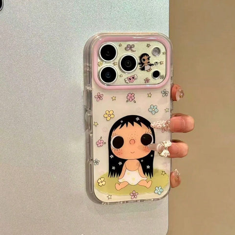 1pc Cute Big Eye Cartoon Pattern Phone Case
