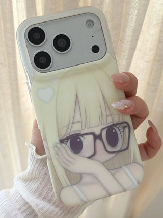 1pc Cute Big Eye Cartoon Pattern Phone Case
