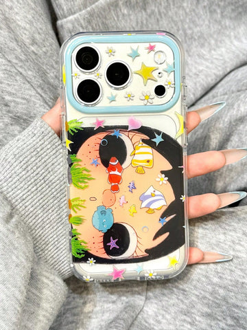 1pc Cute Big Eye Cartoon Pattern Phone Case