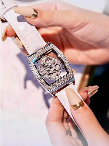 1pc Fashionable Elegant Wine Barrel Shaped Ladies' Watch