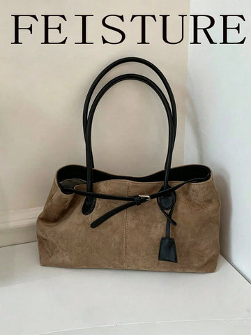 Strap Decor Large Capacity Shoulder Bag