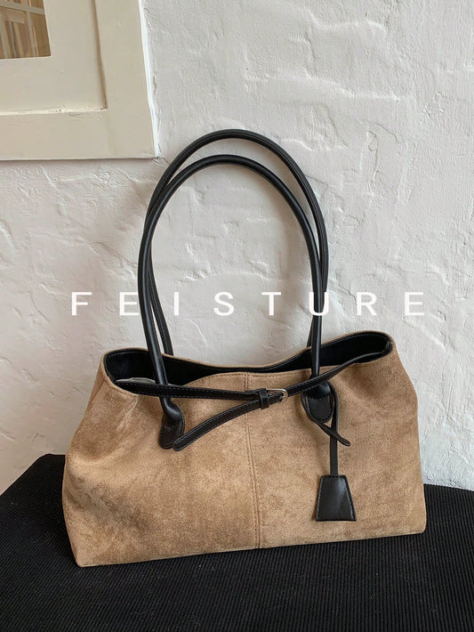 Strap Decor Large Capacity Shoulder Bag
