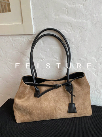 Strap Decor Large Capacity Shoulder Bag