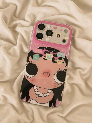 1pc Cute Big Eye Cartoon Pattern Phone Case