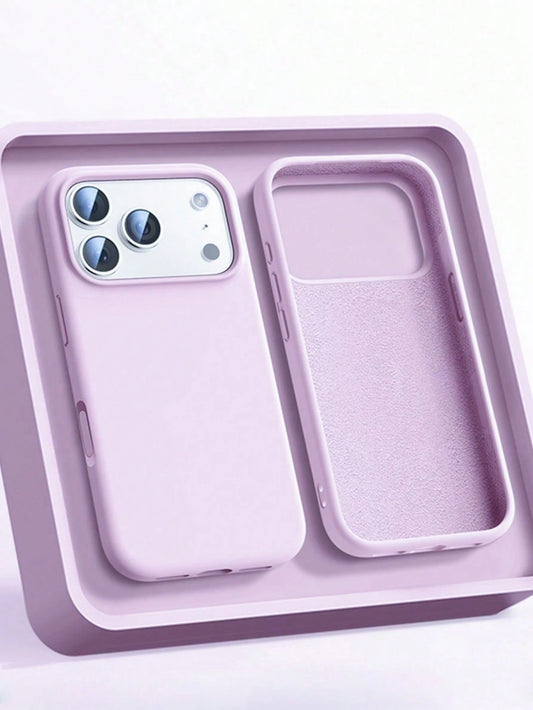 1pc Luxury Candy Color Liquid Silicone With AI Button Mobile Phone Case