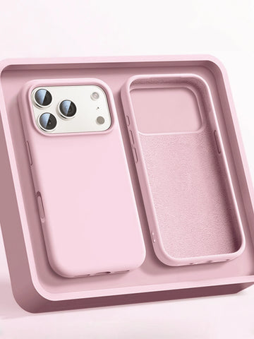 1pc Luxury Candy Color Liquid Silicone With AI Button Mobile Phone Case