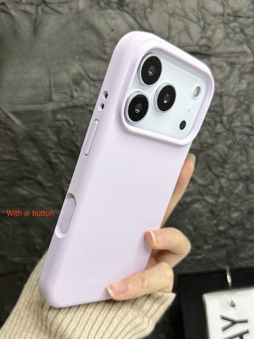 1pc Luxury Candy Color Liquid Silicone With AI Button Mobile Phone Case